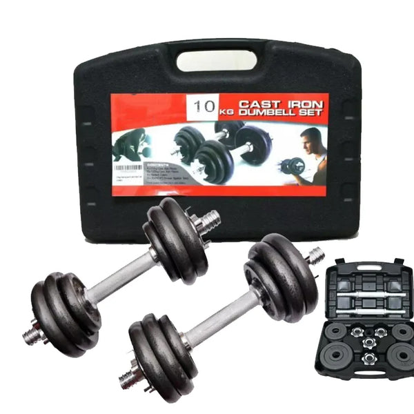 Adjustable Cast Iron Dumbbell Set for Fitness & Strength Training-10/20 kg