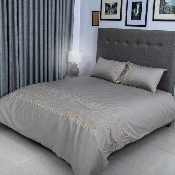 Duvet Cover Set With Egyptian Cotton Fitted Sheet- 400 TC (Gloria Hotel Design)