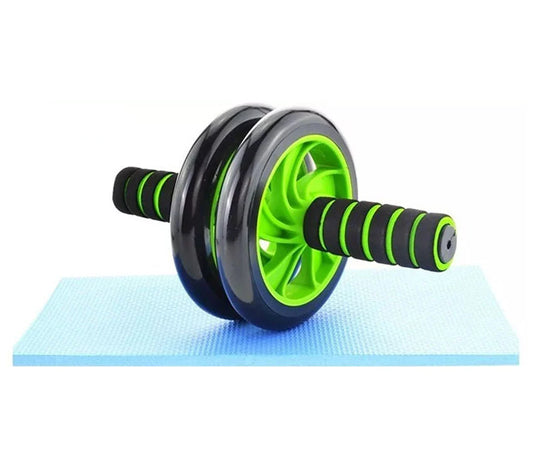 Ab Roller Wheel with Anti-Slip Mat - Twin-Wheel Set for Core & Abs Exercise (Green)