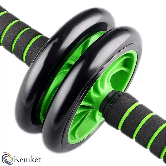 Ab Roller Wheel with Anti-Slip Mat - Twin-Wheel Set for Core & Abs Exercise (Green)