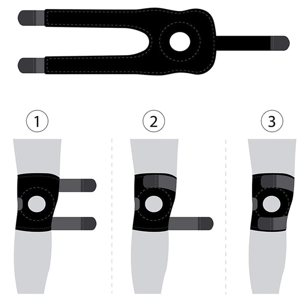 Knee Support With Open Patella for Arthritis & Joint Ache Relief- Adjustable Compression