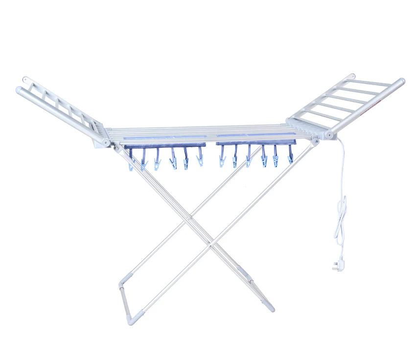 Houszy® Electric heated folding clothes dryer airer with cover, 230w Energy-Efficient 18 rails indoor airer, wet laundry drying rack.