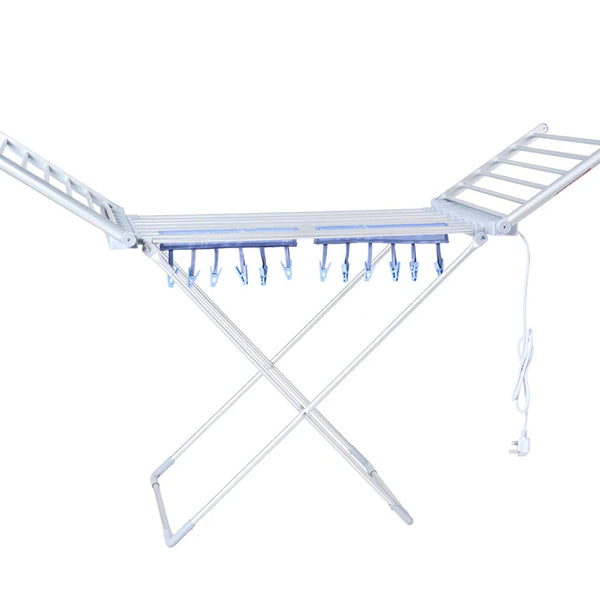 Houszy® Electric heated folding clothes dryer airer with cover, 230w Energy-Efficient 18 rails indoor airer, wet laundry drying rack.