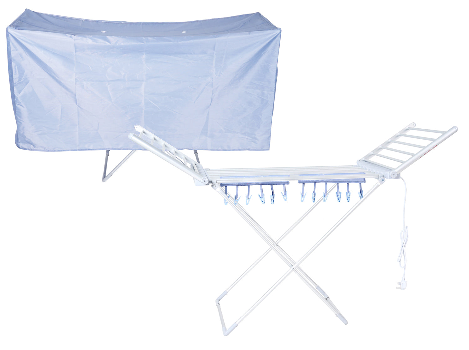 Houszy® Electric heated folding clothes dryer airer with cover, 230w Energy-Efficient 18 rails indoor airer, wet laundry drying rack.