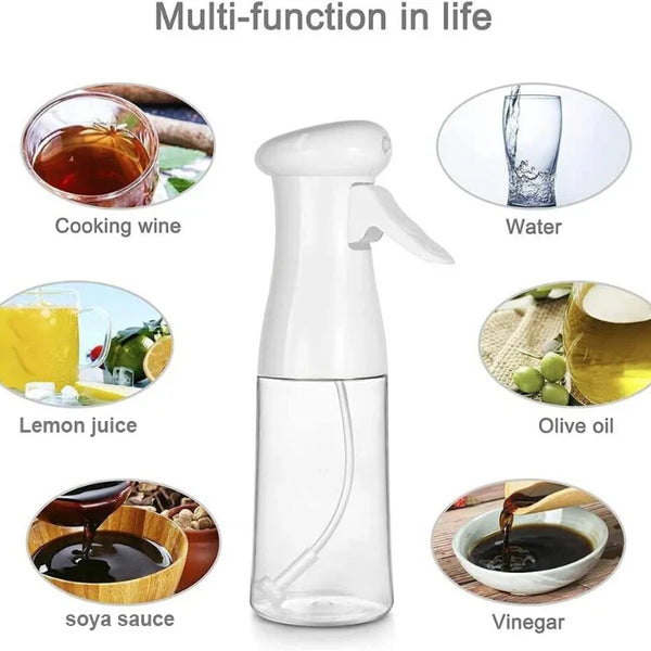 Oil Spray Mist Bottle for Air Fryer, Salad, Baking, BBQ, Frying (White/210 ml)