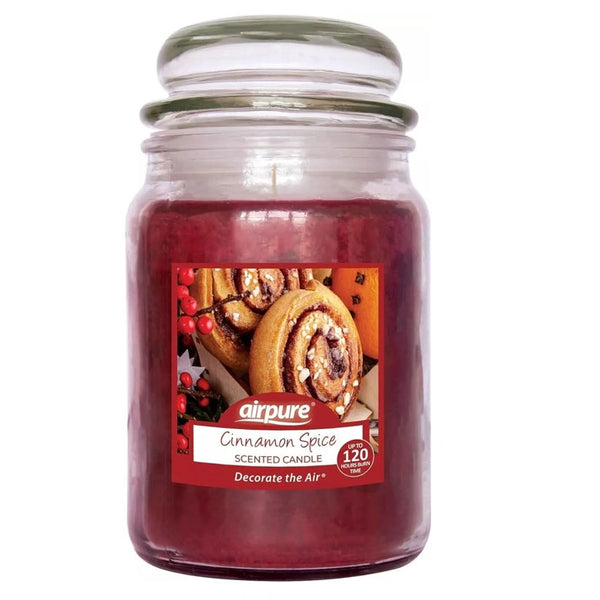 Airpure Large Jar Scented Candle Cinnamon Spice 510g