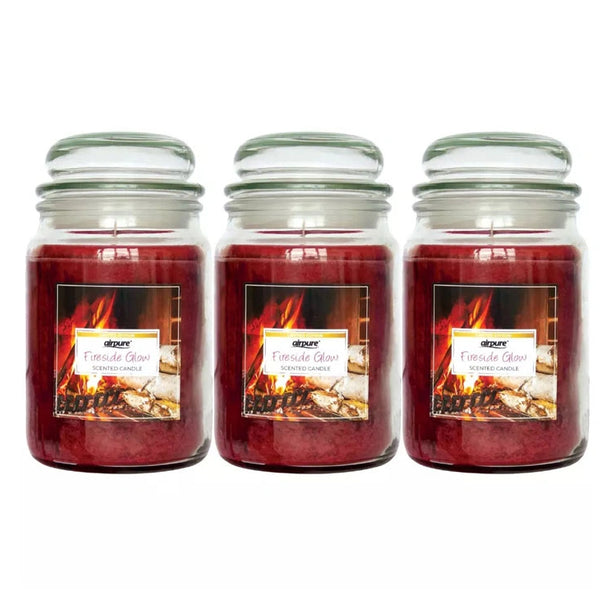 Airpure Fireside Glow Scented Large Jar Candle 510G