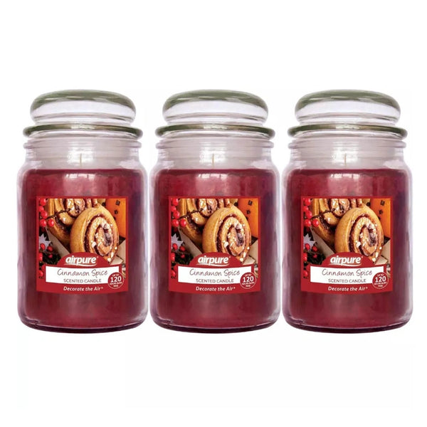 Airpure Large Jar Scented Candle Cinnamon Spice 510g