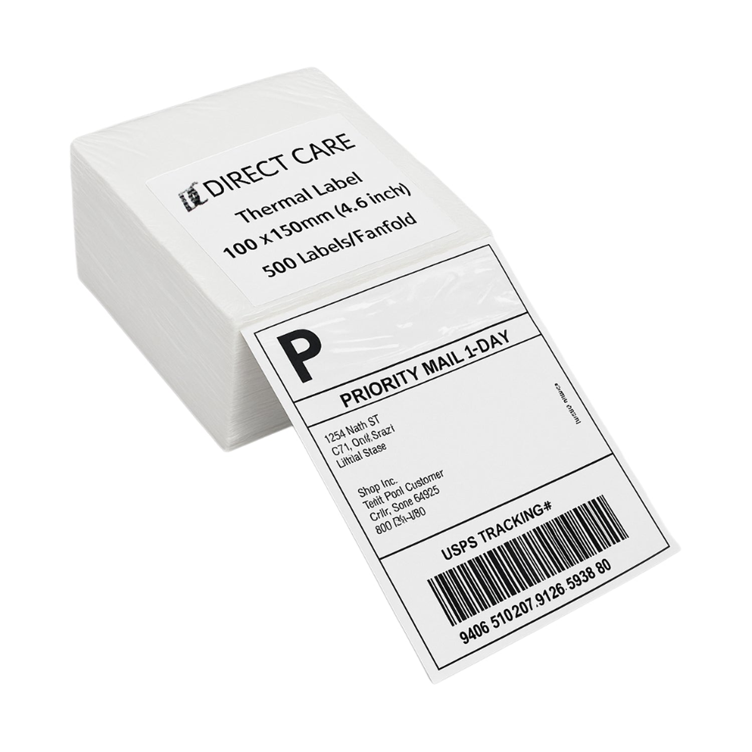 Direct Care – The Ink Spot 4"×6" Direct Thermal Shipping Labels | 100×150 mm | Perforated, Permanent Adhesive |
