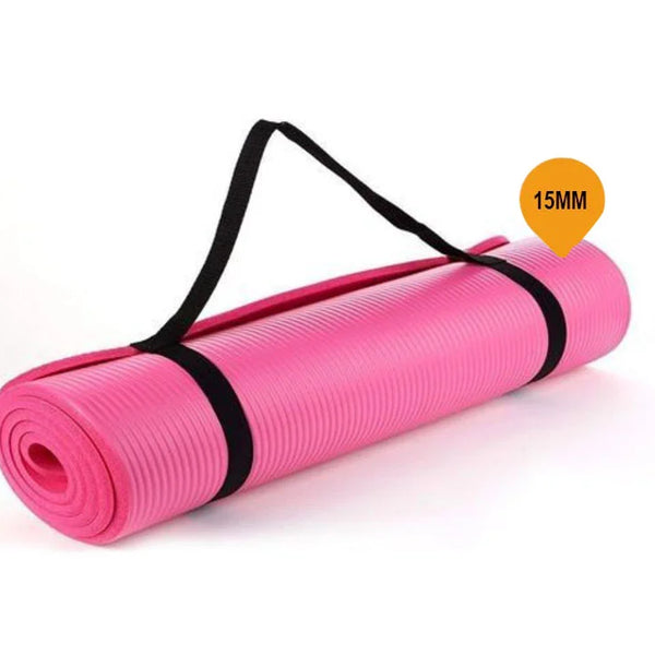 Yoga Exercise Mat with Non-Slip Bottom & Carrying Strap