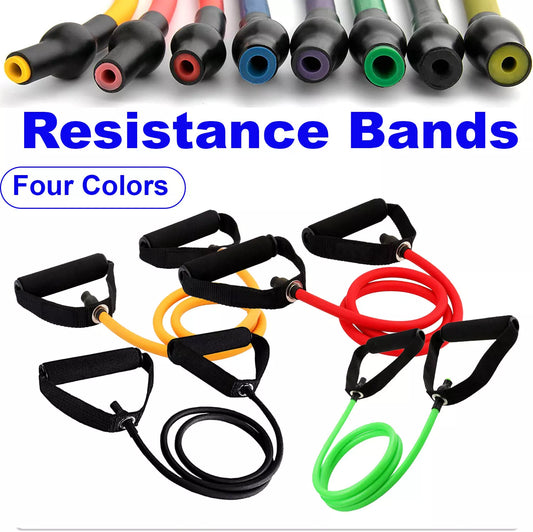 Rubber Resistance Band Tube Yoga Sports Cord Fitness Home Gym Exercise Training with Handles