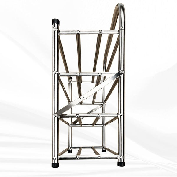 Stainless Steel Shoe Rack- 4-Tier, Ideal for Living Room or Hallway (Silver)