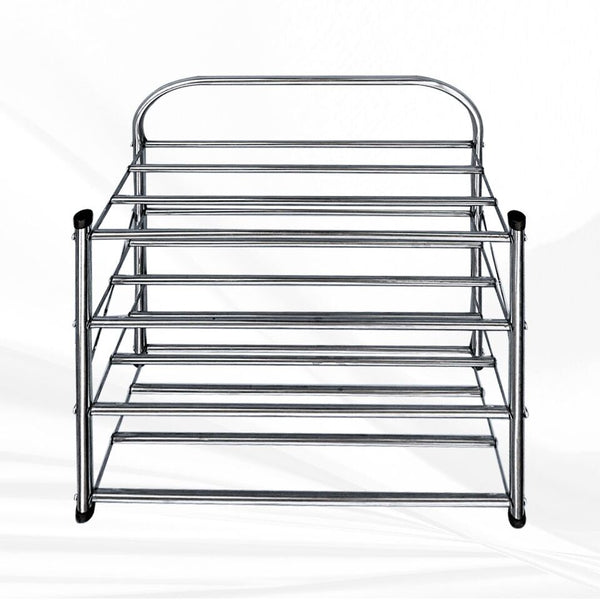 Stainless Steel Shoe Rack- 4-Tier, Ideal for Living Room or Hallway (Silver)