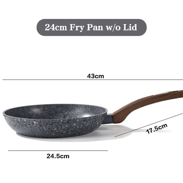 Non-Stick Frying Pan 24 cm Granite Coating & Induction Safe – Houszy
