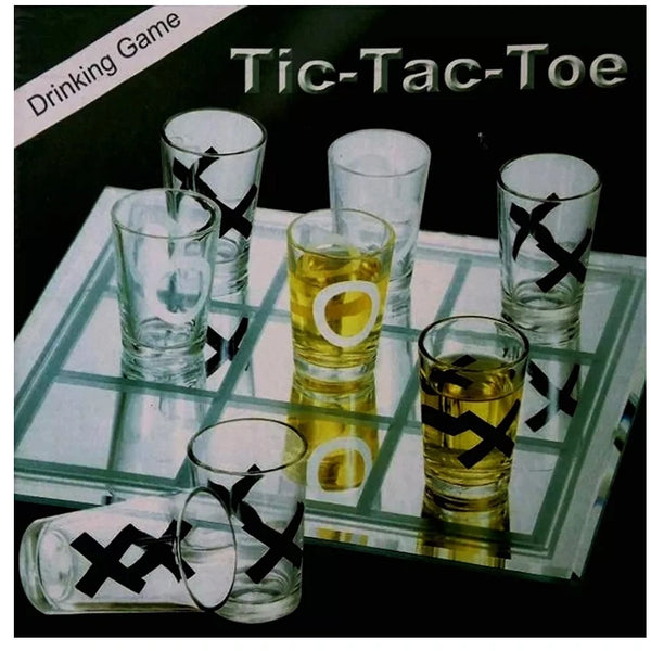 Tic Tac Toe Drinking Game for Adults, 2 Players, 9 Shot Glasses