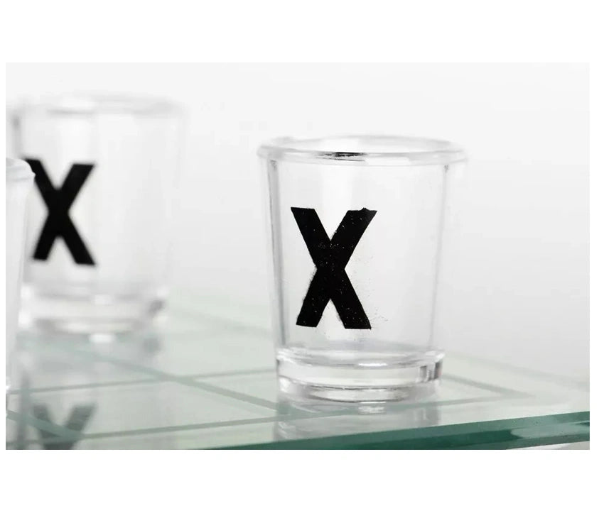 Tic Tac Toe Drinking Game for Adults, 2 Players, 9 Shot Glasses