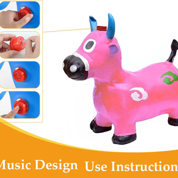 Cow Inflatable Bouncy Animal Hopper for Toddlers - Birthday Gift for Boys & Girls
