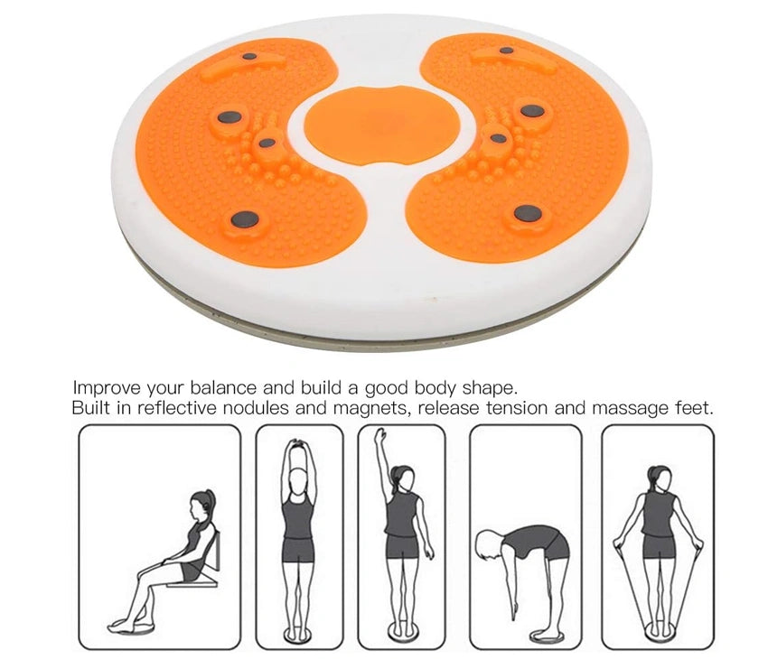 Training Twist Board, Indoor Training Massage Twist Board Waist Exercise Twisting Disc with Magnetic for Workout Fit