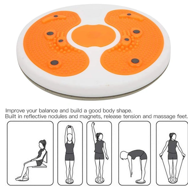 Training Twist Board, Indoor Training Massage Twist Board Waist Exercise Twisting Disc with Magnetic for Workout Fit