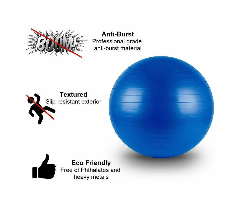 Exercise Ball 85cm - Yoga, Fitness, Pregnancy & Birthing (Blue)