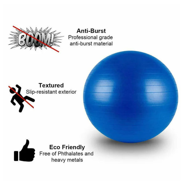 Exercise Ball 85cm - Yoga, Fitness, Pregnancy & Birthing (Blue)